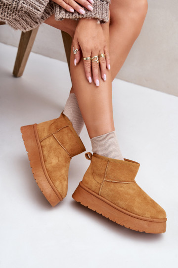 nööpidega lumesaapad  platvormiga voodriga karusnahaga pruunid värvi Saldren