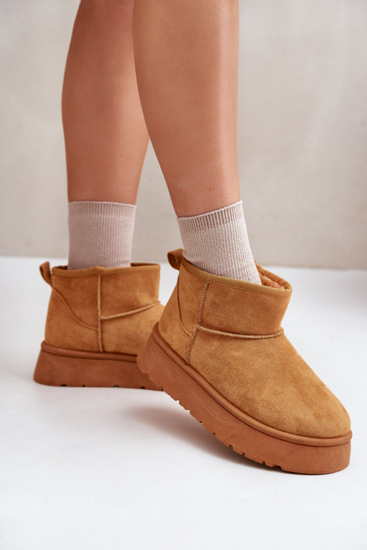  nööpidega lumesaapad  platvormiga voodriga karusnahaga pruunid värvi Saldren