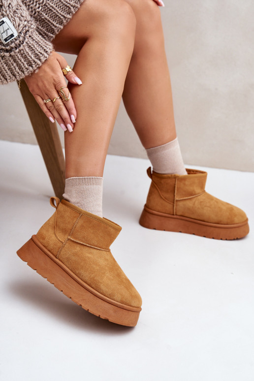  nööpidega lumesaapad  platvormiga voodriga karusnahaga pruunid värvi Saldren