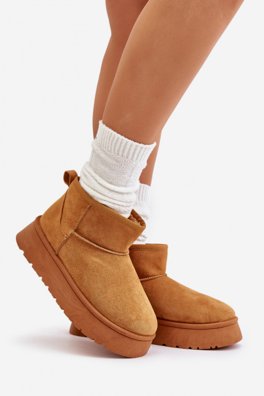  nööpidega lumesaapad  platvormiga voodriga karusnahaga pruunid värvi Saldren