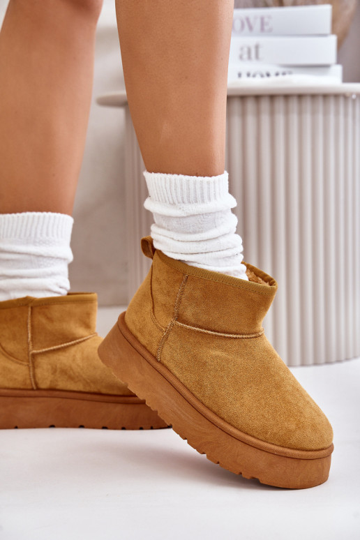  nööpidega lumesaapad  platvormiga voodriga karusnahaga pruunid värvi Saldren