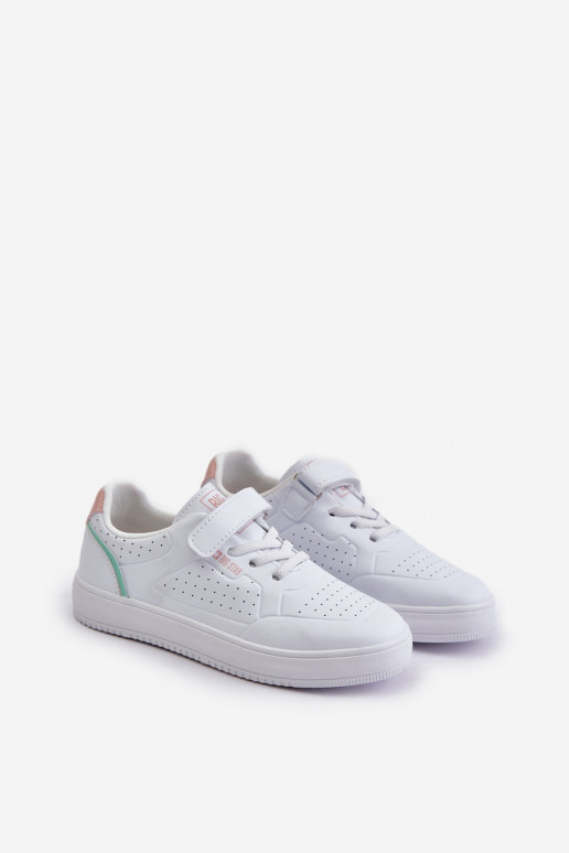 vabaaja jalanõud Laste jalanõud eko-nahast krõpsudega kinnitatav Big Star OO374005 valget värvi vabaaja jalanõud Laste jalanõud eko-nahast krõpsudega kinnitatav Big Star OO374005 valget värvi