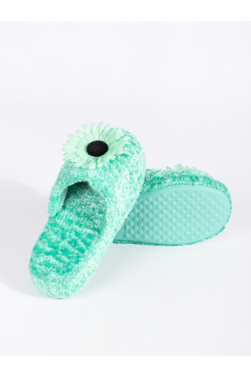 Rohelist värvi kapcie  z ozdobnym em