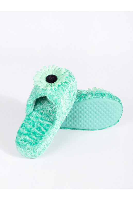 Rohelist värvi kapcie  z ozdobnym em