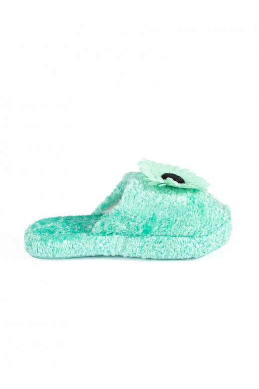 Rohelist värvi kapcie  z ozdobnym em