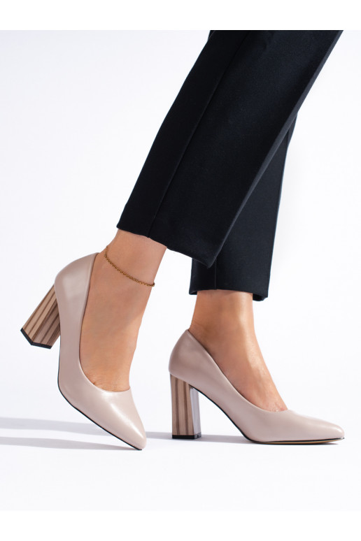 beeži värvi poolsaapad kõrge kontsaga