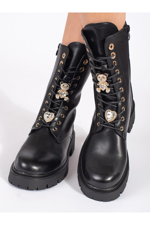 Must  lumesaapad saapad platvormiga z przypinkami