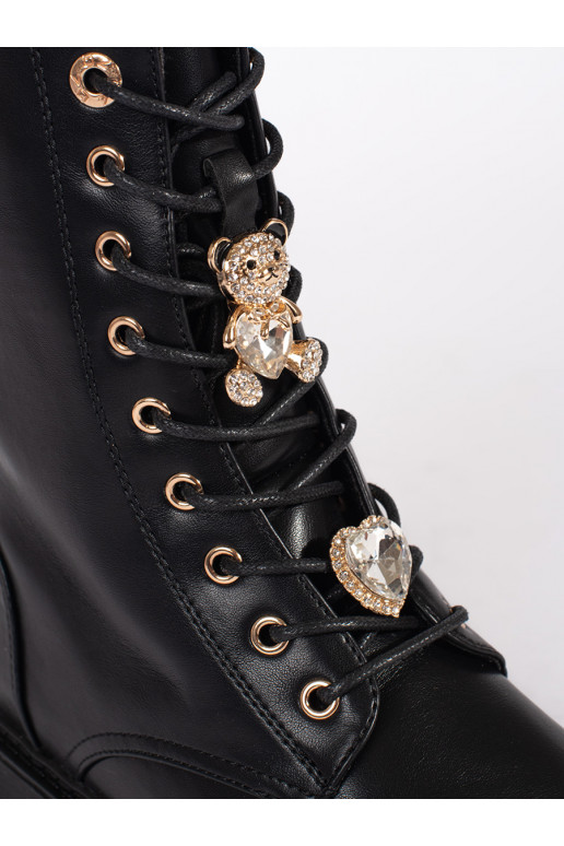 Must  lumesaapad saapad platvormiga z przypinkami