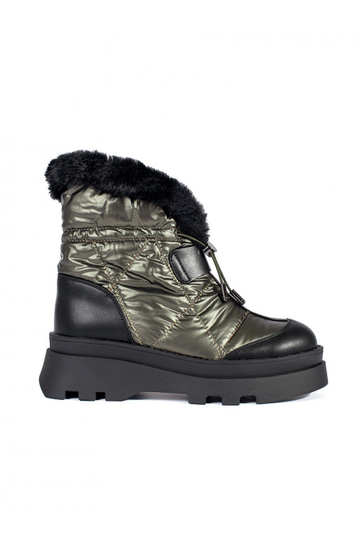 Rohelist värvi Naiste lumesaapad z must värvm  platvormiga