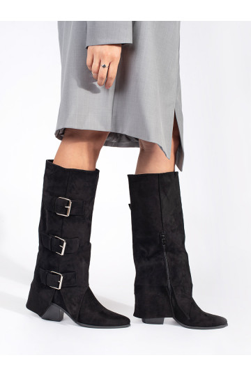 Must   Naiste saapad kõrge kontsaga  2