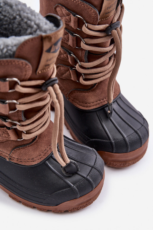  soojad nööpidega lumesaapad Laste jalanõud nööriga kroogitavad Lee Cooper LCJ-24-44-2842K pruunid värvi