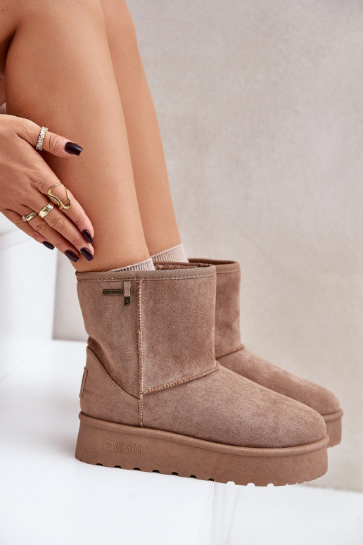  nööpidega lumesaapad  platvormiga Big Star OO274A097 beeži värvi