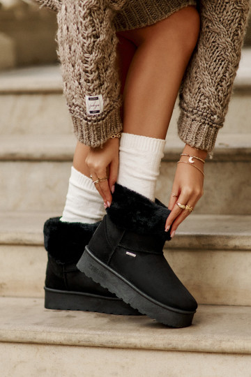 nööpidega lumesaapad platvormiga karusnahaga Big Star OO274A108 Must