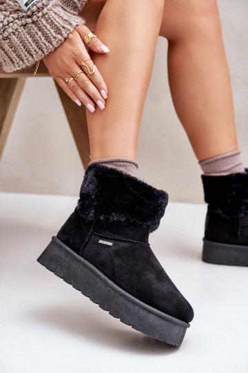 nööpidega lumesaapad platvormiga karusnahaga Big Star OO274A108 Must 2