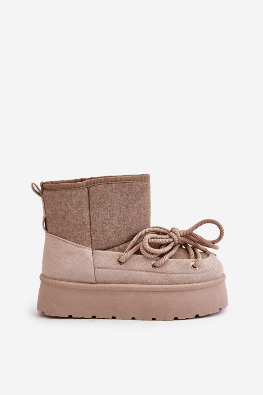 nööpidega lumesaapad saapad koos stiilsete detailidega platvormiga beeži värvi Mavora