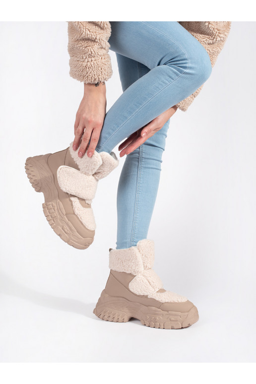 beeži värvi Naiste lumesaapad platvormiga karusnahaga typu baranek beeži värvi Naiste lumesaapad platvormiga karusnahaga typu baranek