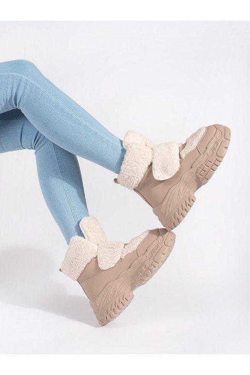 beeži värvi Naiste lumesaapad platvormiga karusnahaga typu baranek beeži värvi Naiste lumesaapad platvormiga karusnahaga typu baranek