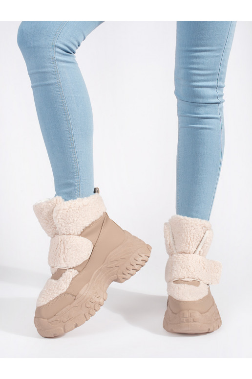 beeži värvi Naiste lumesaapad platvormiga karusnahaga typu baranek beeži värvi Naiste lumesaapad platvormiga karusnahaga typu baranek