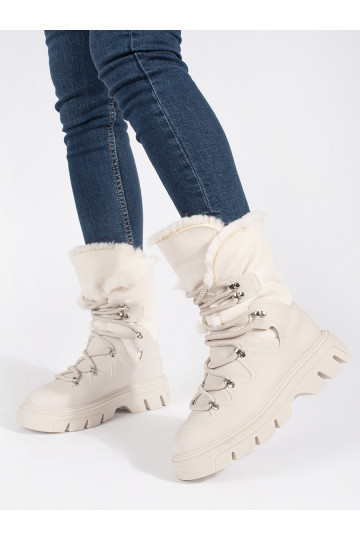 beeži värvi  Naiste lumesaapad karusnahaga platvormiga