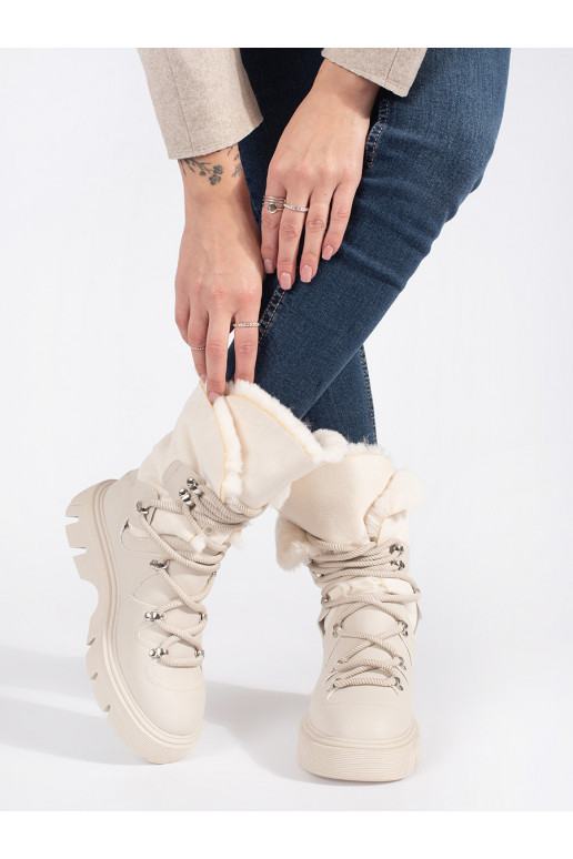 beeži värvi  Naiste lumesaapad karusnahaga platvormiga