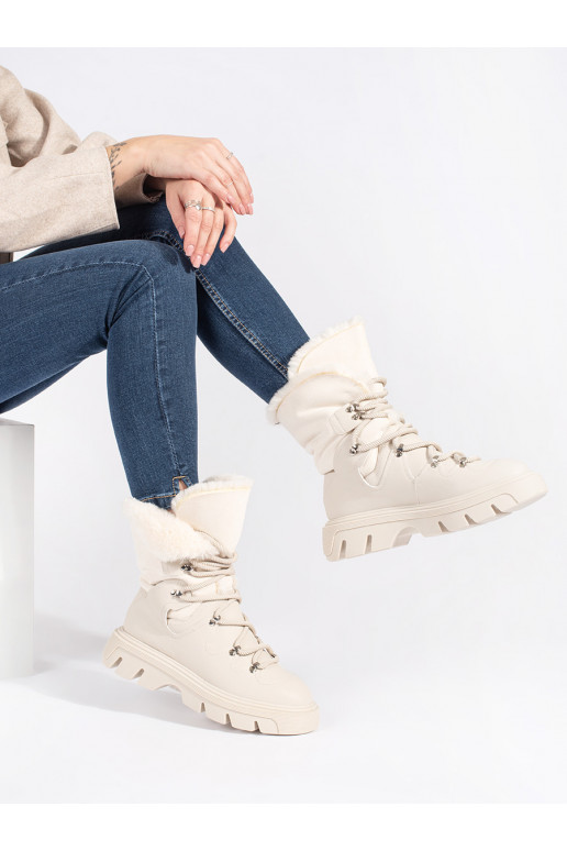 beeži värvi  Naiste lumesaapad karusnahaga platvormiga