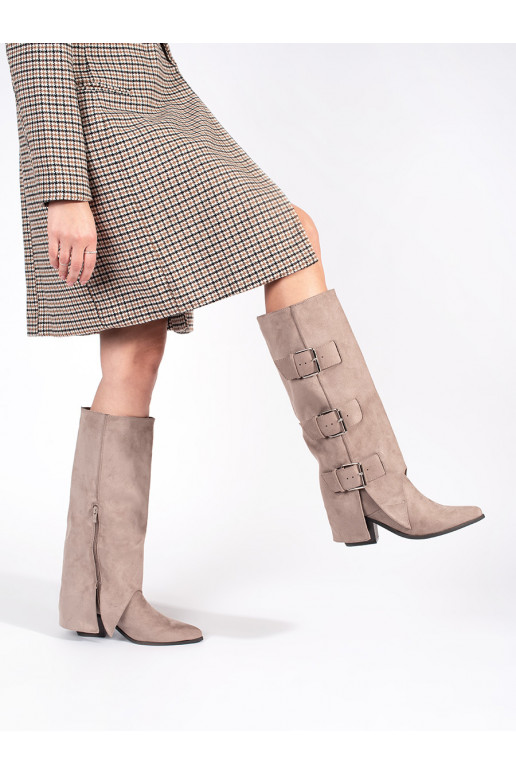 beeži värvi   Naiste saapad kõrge kontsaga 