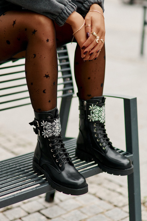 voodriga säärsaapad Naiste poolsaapad dekoreeritud kontsaga I neetide ja pandlagami Must Viveria