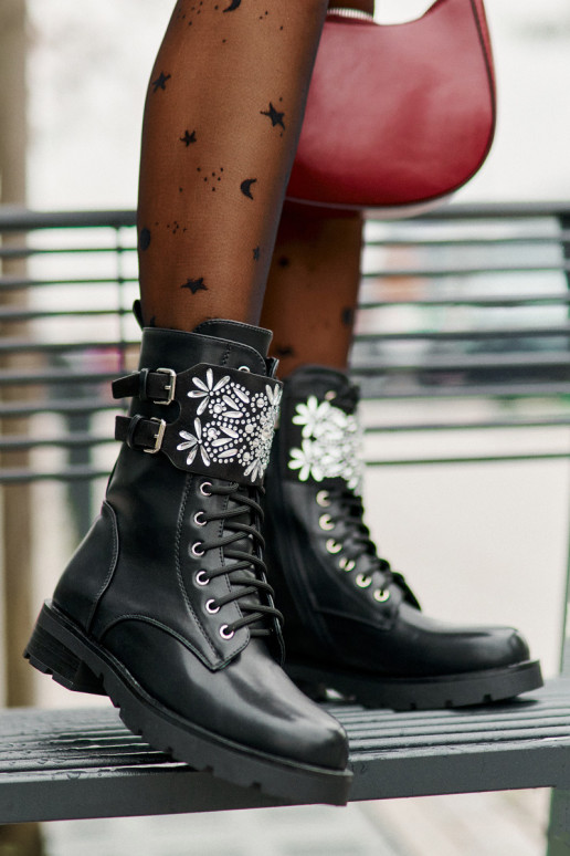 voodriga säärsaapad Naiste poolsaapad dekoreeritud kontsaga I neetide ja pandlagami Must Viveria