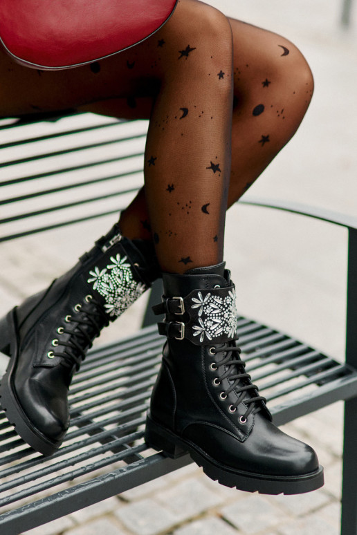 voodriga säärsaapad Naiste poolsaapad dekoreeritud kontsaga I neetide ja pandlagami Must Viveria