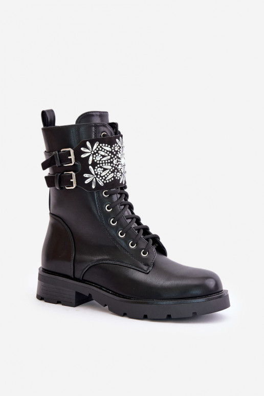 voodriga säärsaapad Naiste poolsaapad dekoreeritud kontsaga I neetide ja pandlagami Must Viveria