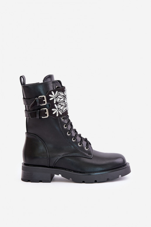 voodriga säärsaapad Naiste poolsaapad dekoreeritud kontsaga I neetide ja pandlagami Must Viveria