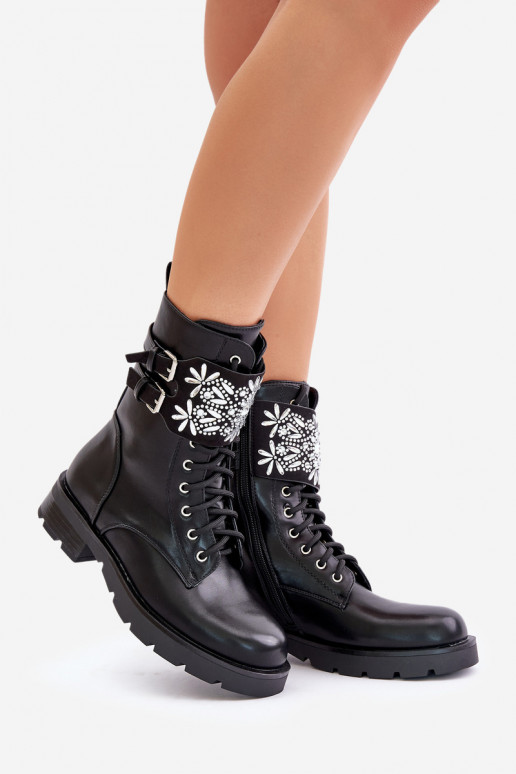 voodriga säärsaapad Naiste poolsaapad dekoreeritud kontsaga I neetide ja pandlagami Must Viveria