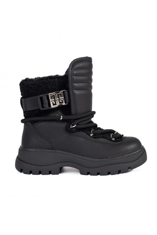 Must Naiste lumesaapad karusnahaga 