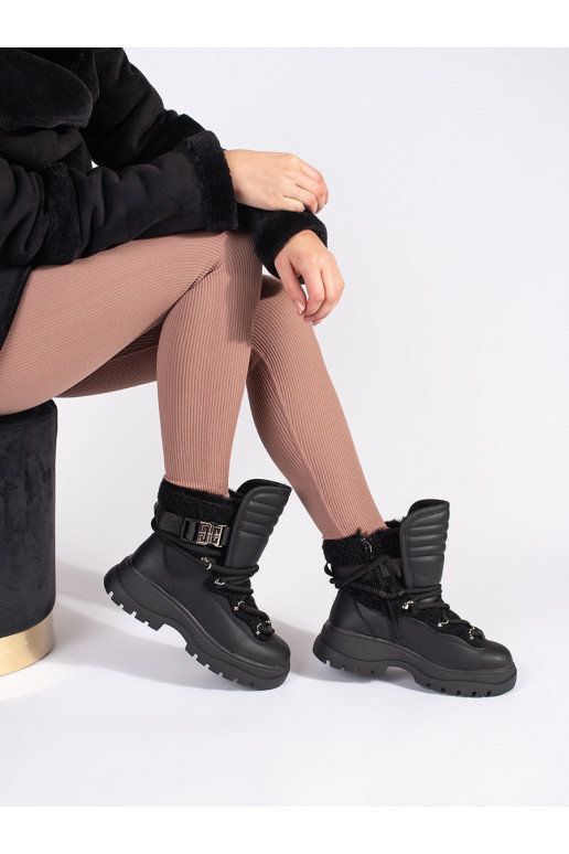 Must Naiste lumesaapad karusnahaga 