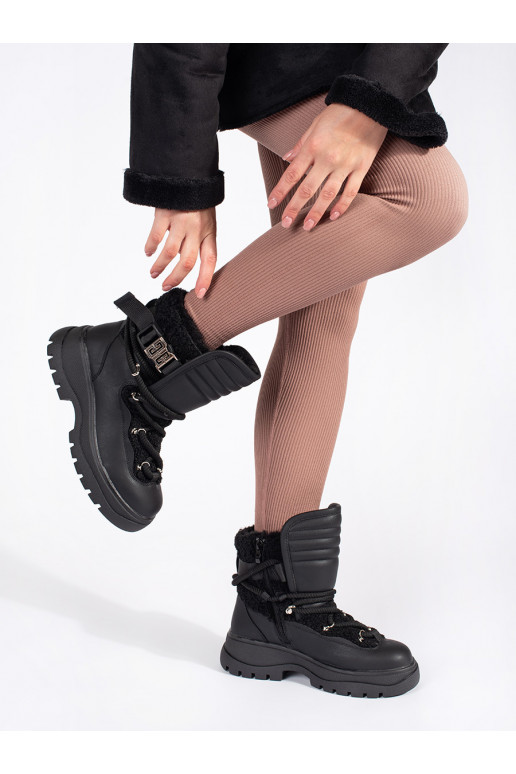 Must Naiste lumesaapad karusnahaga 