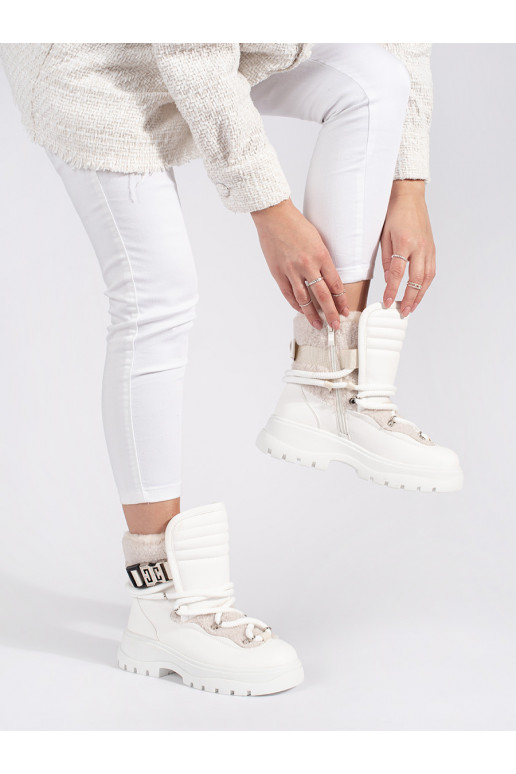 valget värvi Naiste lumesaapad karusnahaga  valget värvi Naiste lumesaapad karusnahaga