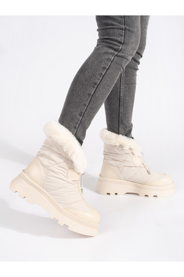 beeži värvi Naiste lumesaapad z must värvm  platvormiga 2