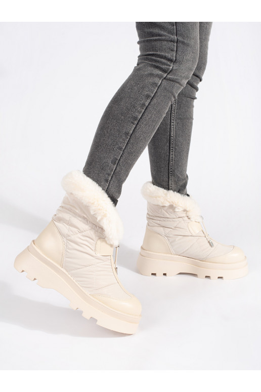 beeži värvi Naiste lumesaapad z must värvm  platvormiga