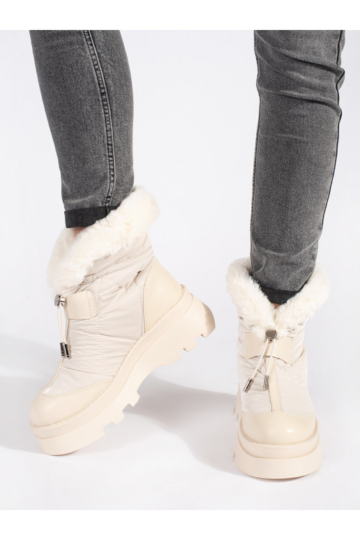 beeži värvi Naiste lumesaapad z must värvm  platvormiga