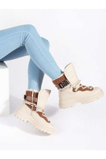 beeži värvi Naiste lumesaapad karusnahaga  2