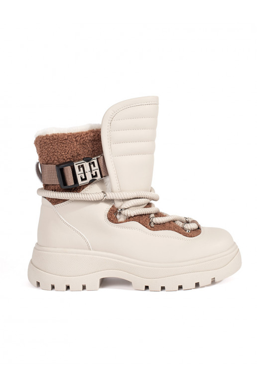 beeži värvi Naiste lumesaapad karusnahaga 