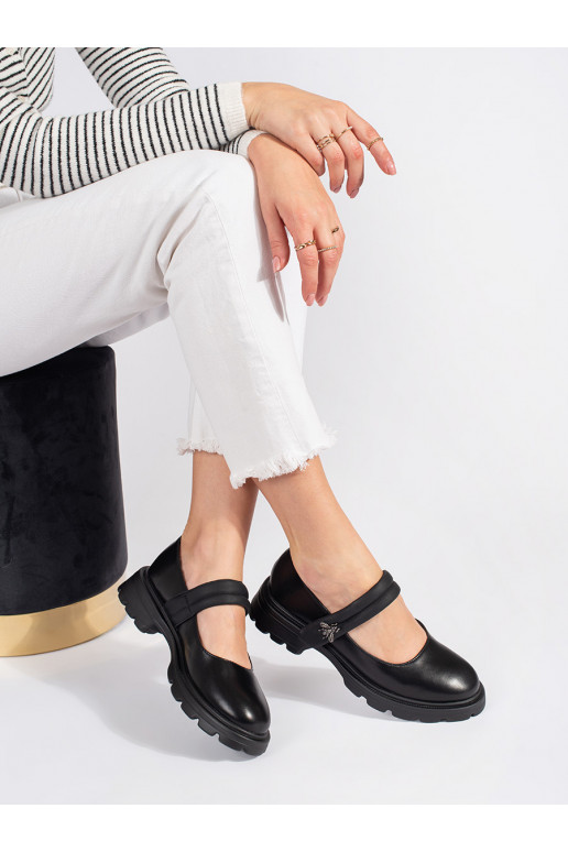 Must Naiste saapad  z metaliczną aplikacją