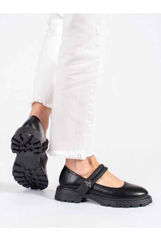 Must Naiste saapad  z metaliczną aplikacją