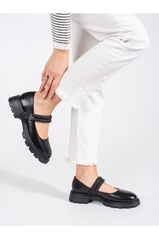 Must Naiste saapad  z metaliczną aplikacją