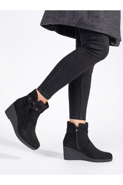 seemisnakhsed Mustad naiste saapad  z frędzlami