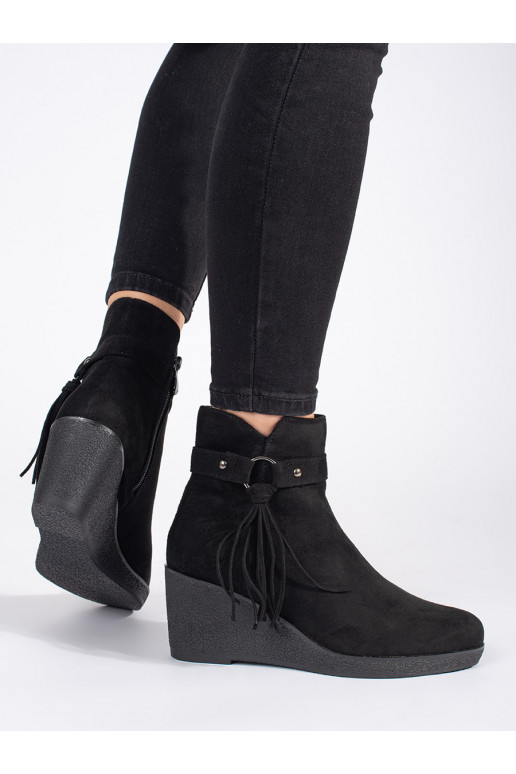 seemisnakhsed Mustad naiste saapad  z frędzlami