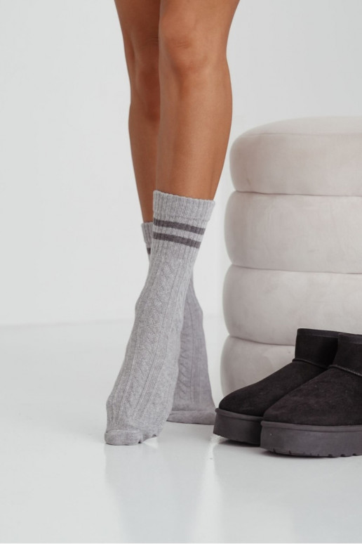 Sokid  Warkocz Triipudega Halli värvi