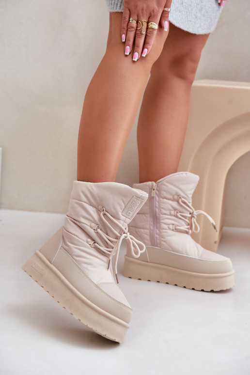 nööpidega lumesaapad platvormiga  Big Star OO274885 beeži värvi