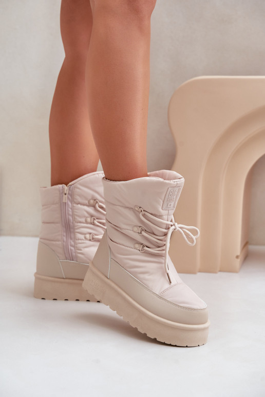 nööpidega lumesaapad platvormiga  Big Star OO274885 beeži värvi