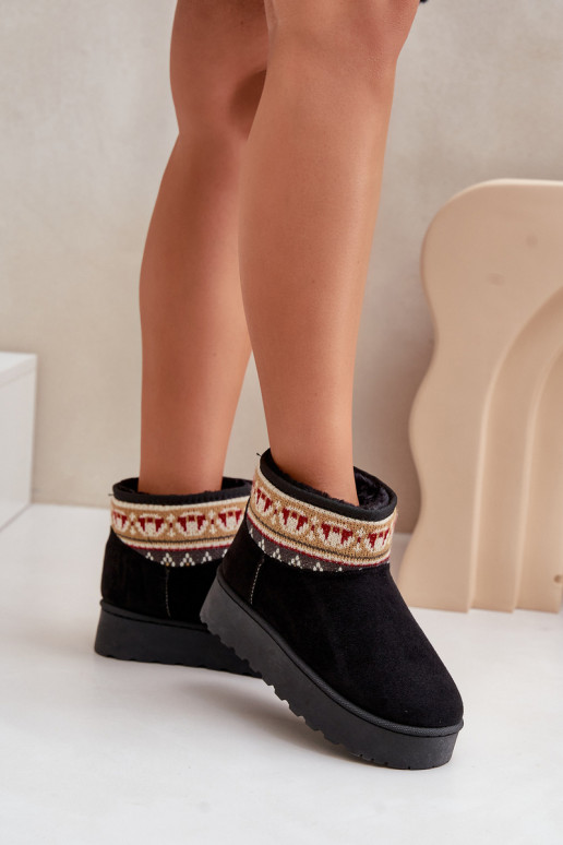nööpidega lumesaapad  mustriga platvormiga Must Avatharia